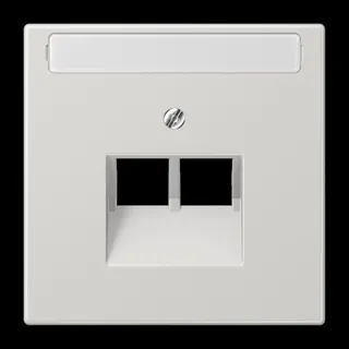 Jung Abdeckung für IAE/UAE-Anschlussdosen 2 x 8-polig, mit Schriftfeld, Thermoplast, Serie LS, lichtgrau LS969-2NAUALG
