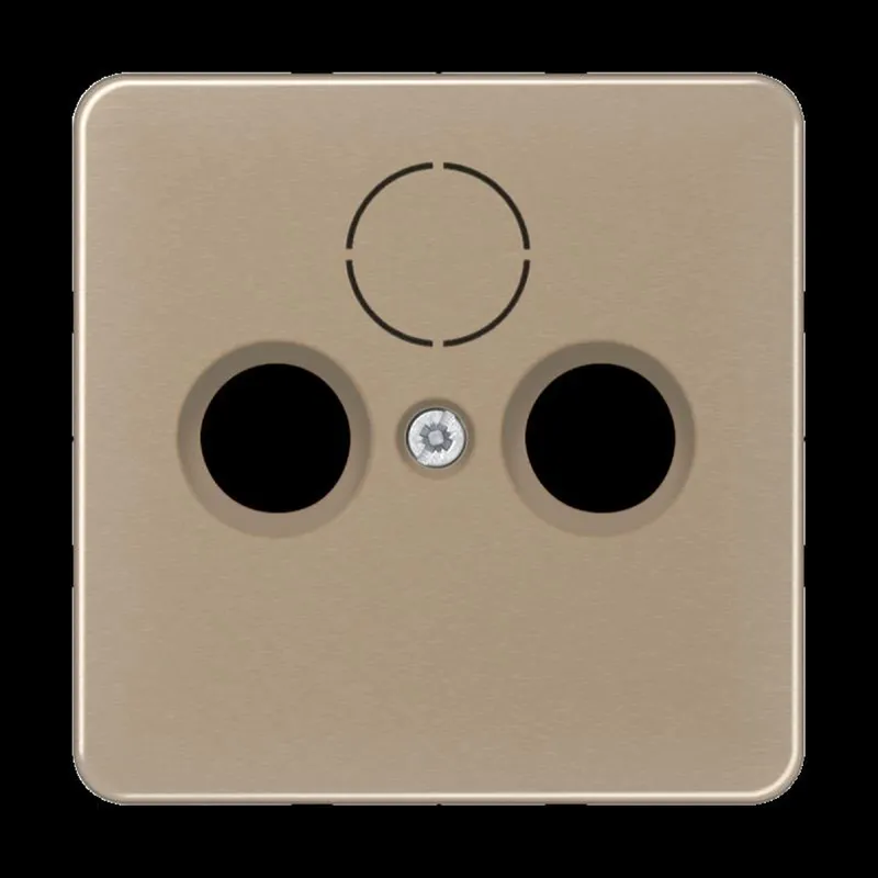 Jung Abdeckung für Universal-Sat/BK-Dosen, Aluminium eloxiert, Serie CD, gold-bronze CD561SATGB
