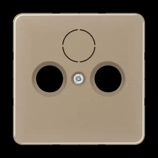 Jung Abdeckung für Universal-Sat/BK-Dosen, Aluminium eloxiert, Serie CD, gold-bronze CD561SATGB