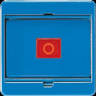 Jung Abdeckung mit Glasscheibe, Serie CD, blau (mit blauer Wippe) 561GLBL