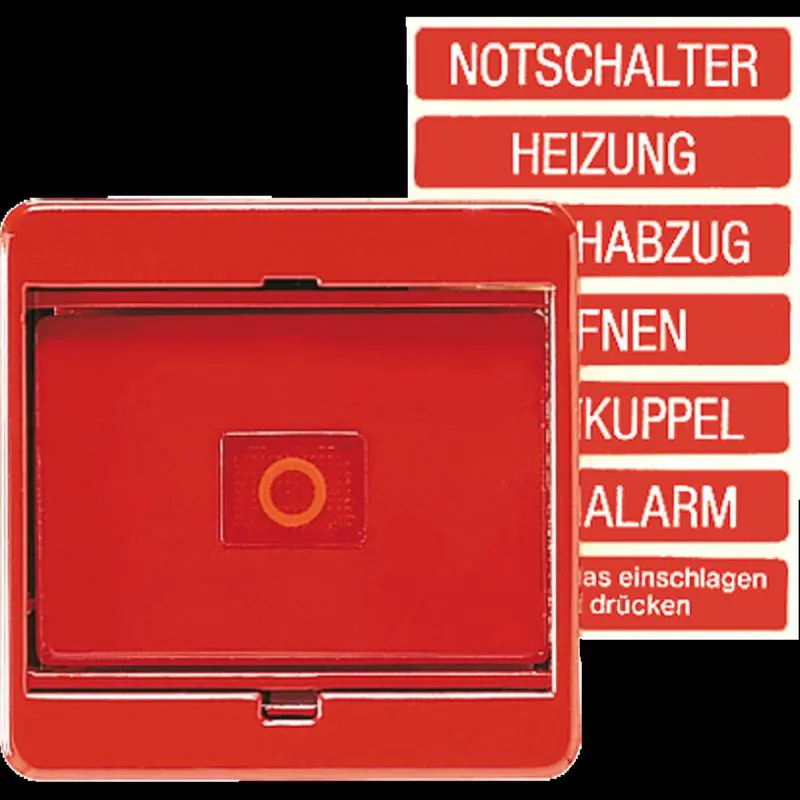 Jung Abdeckung mit Glasscheibe, Serie CD, rot (mit roter Wippe) 561GLRT