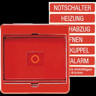 Jung Abdeckung mit Glasscheibe, Serie CD, rot (mit roter Wippe) 561GLRT