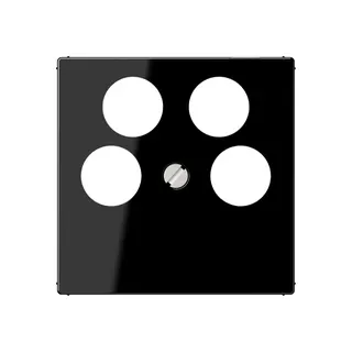 Jung Abdeckung für 4-Loch SAT-TV-Steckdose (Ankaro), Thermoplast, Serie A, schwarz A561-4SAT2SW