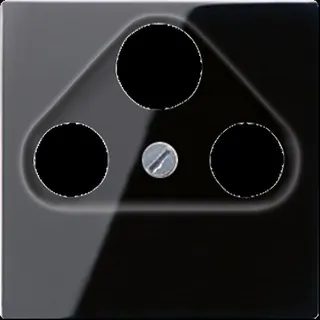 Jung Abdeckung für Universal-Sat/BK-Dosen, Duroplast, Serie A, schwarz A561PLSATSW