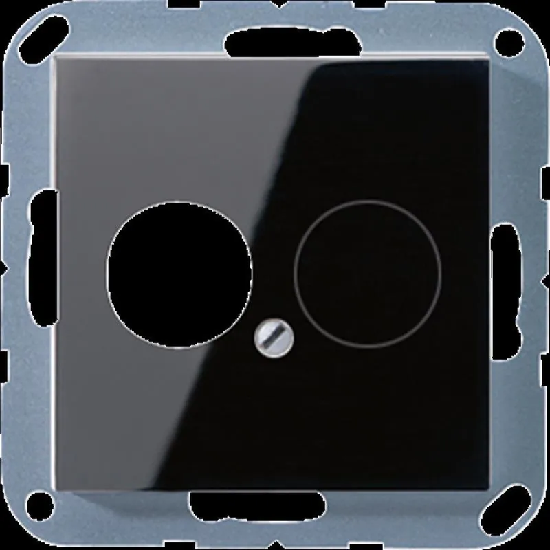 Jung Abdeckung für 2 Rundsteckverbinder bis 18,5 mm ?, Duroplast, Serie A, schwarz A562SW