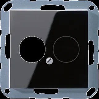 Jung Abdeckung für 2 Rundsteckverbinder bis 18,5 mm ?, Duroplast, Serie A, schwarz A562SW