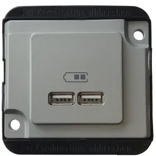 Merten USB Ladestation-Einsatz mattsilber PANZER