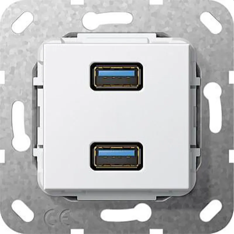 Gira Einsatz 568403 USB 3.0A 2fach Kup reinweiss