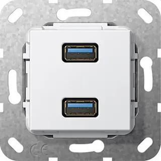 Gira Einsatz 568403 USB 3.0A 2fach Kup reinweiss