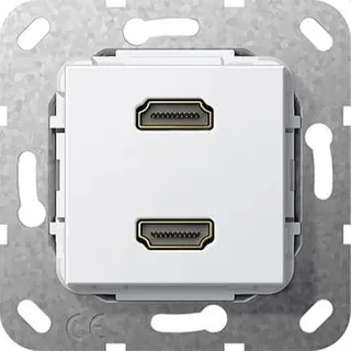 Gira Einsatz 567103 2.0a + HDR 2fach Kup reinweiss
