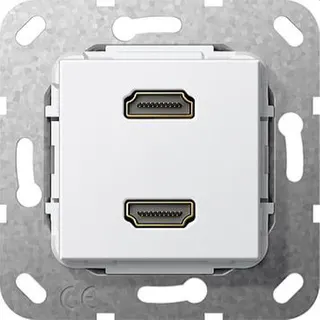 Gira Einsatz 567203 2.0a + HDR 2fach Kabelpeitsche rw