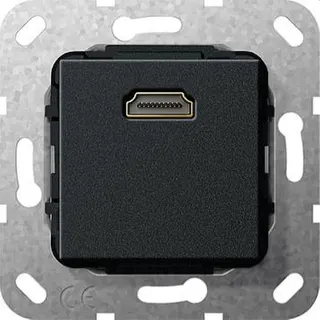 Gira Einsatz 567010 2.0a + HDR 1fach Kab schwarz matt