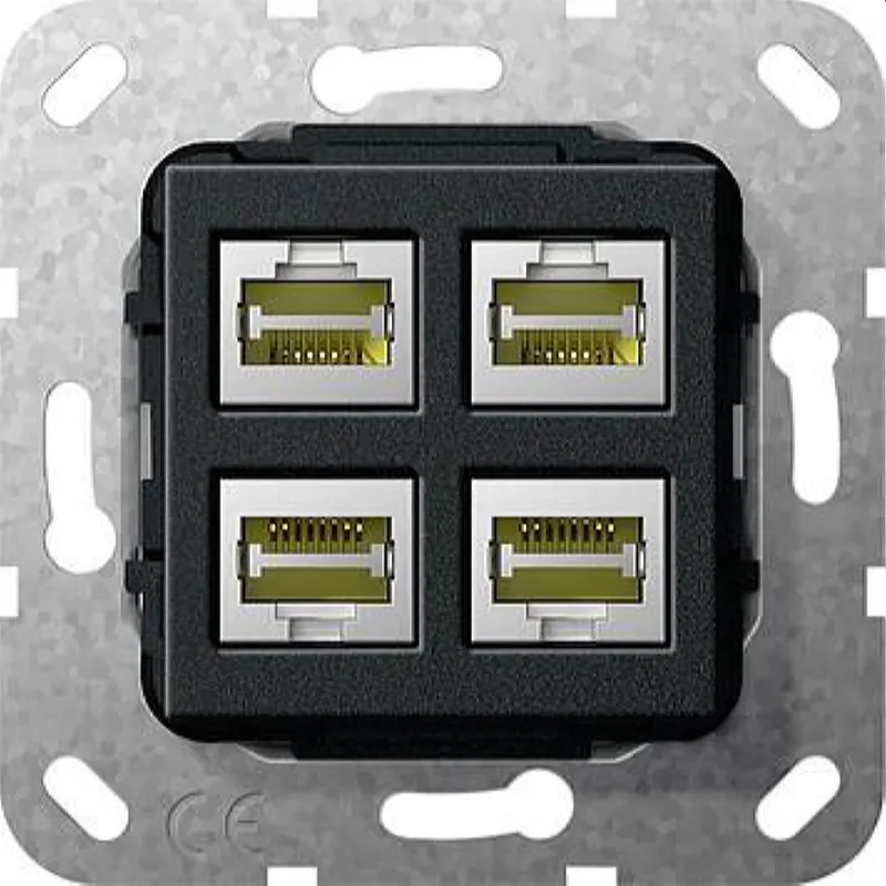 Gira Einsatz 569910 RJ45 Cat.6a 10GB 4f LSA Plus sw m