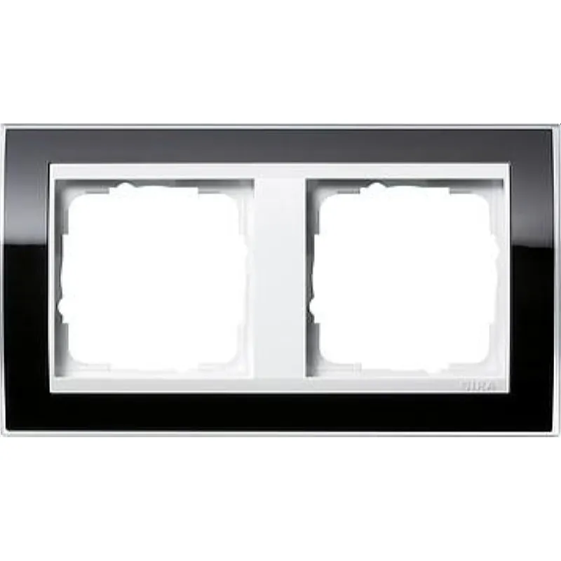 Gira Rahmen 0212733 2fach + ZR rw Event Klar schwarz