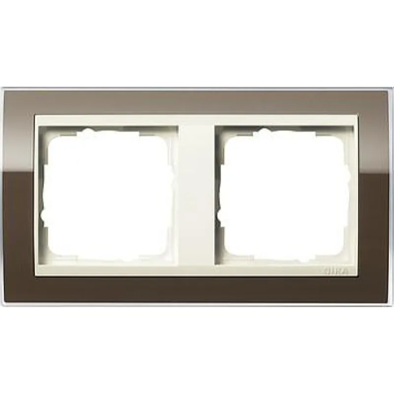 Gira Rahmen 0212761 2fach + ZR cw Event Klar Braun