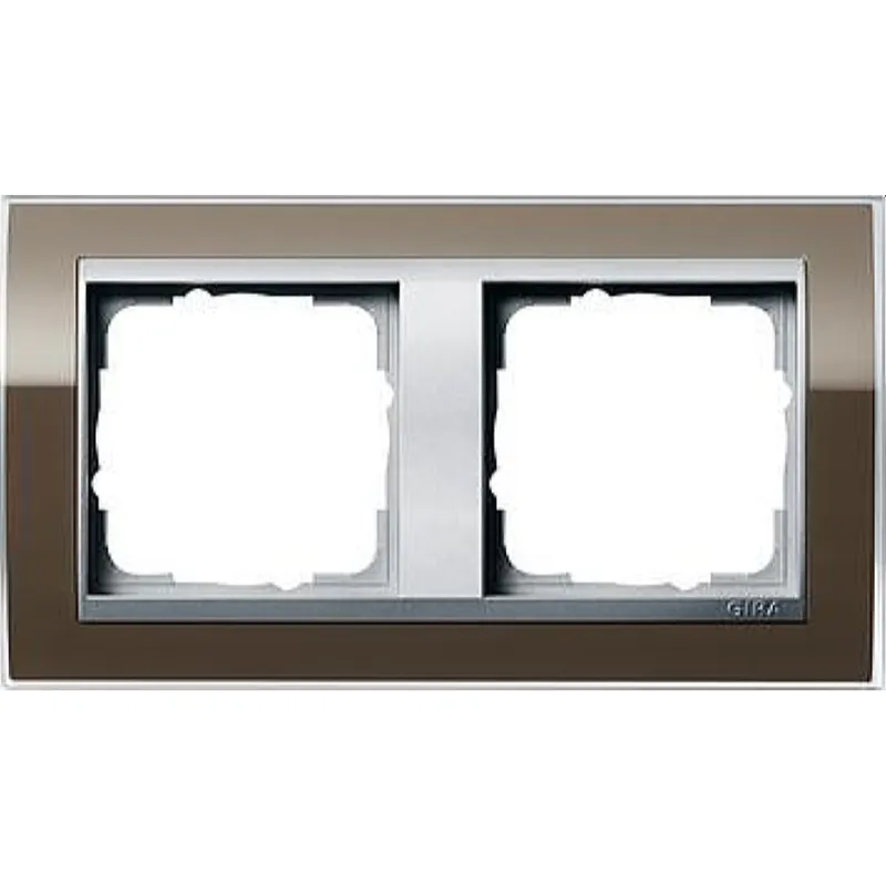 Gira Rahmen 0212766 2fach + ZR Alu Event Klar Braun