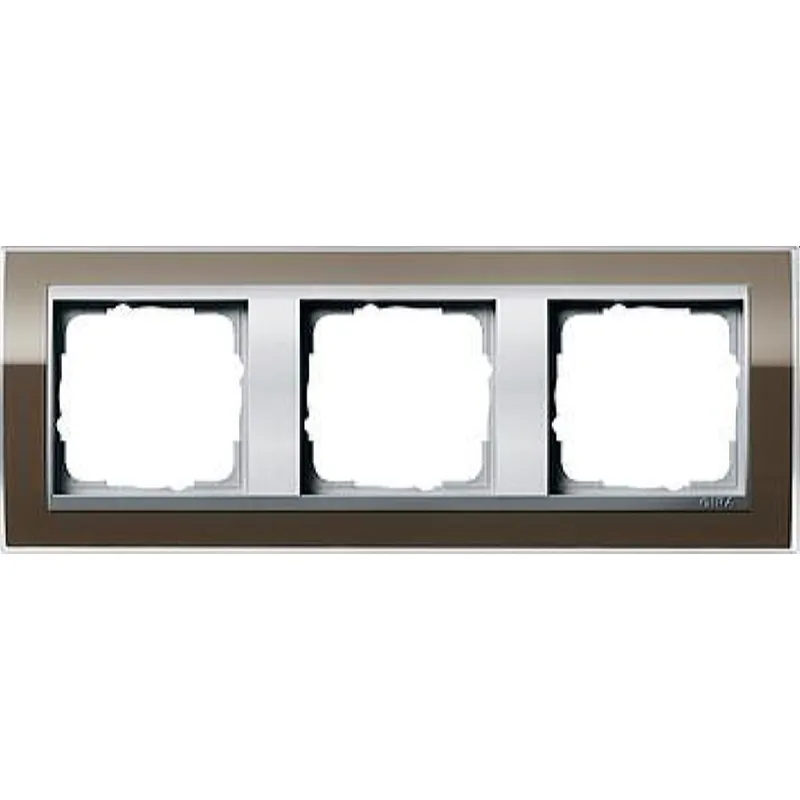 Gira Rahmen 0213766 3fach + ZR Alu Event Klar Braun