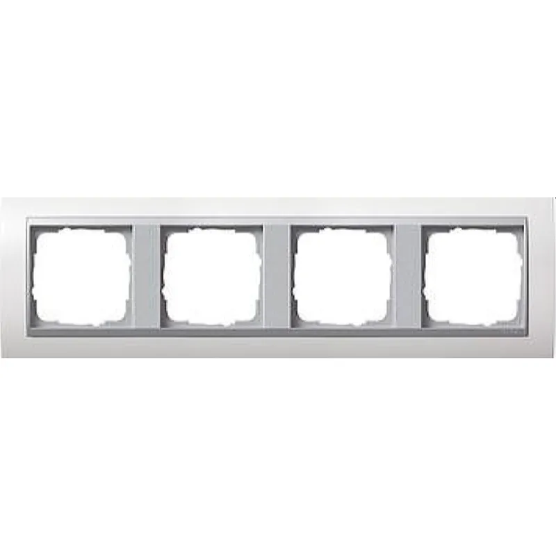 Gira Rahmen 021471 4fach ZR Alu Event reinweiss matt