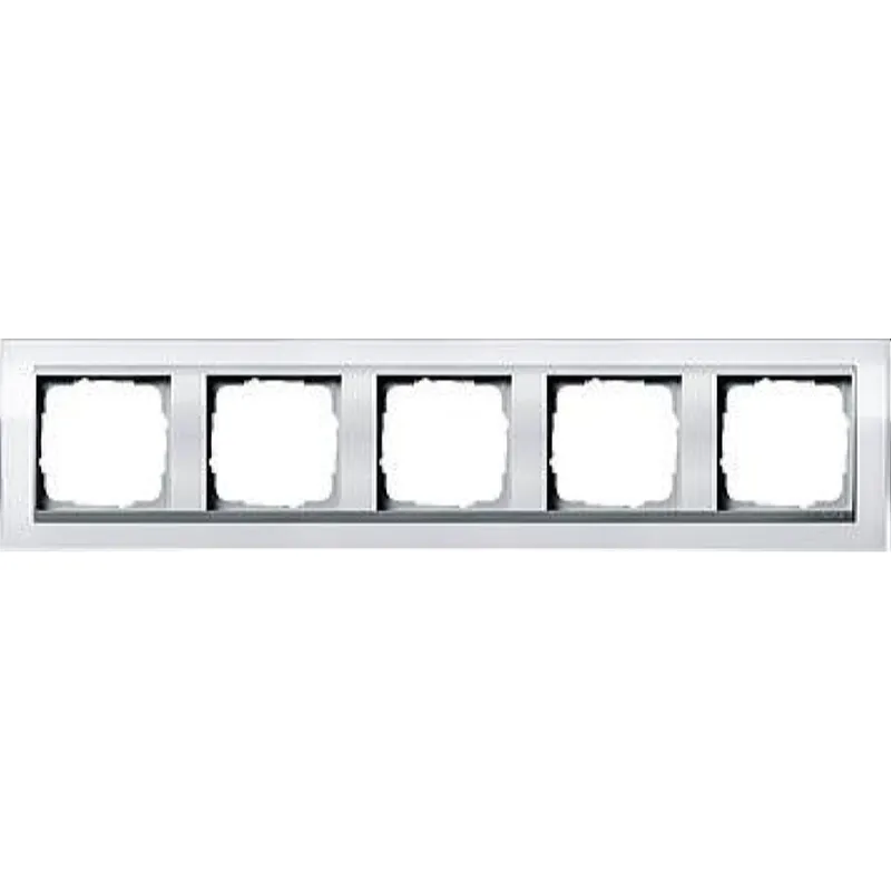 Gira Rahmen 0215726 5fach + ZR Alu Event Klar weiss