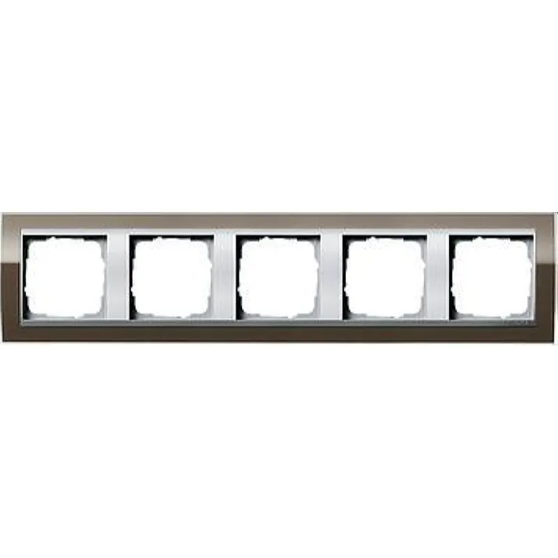 Gira Rahmen 0215766 5fach + ZR Alu Event Klar Braun