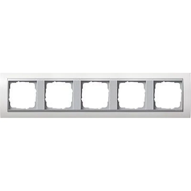 Gira Rahmen 021571 5fach ZR Alu Event reinweiss matt