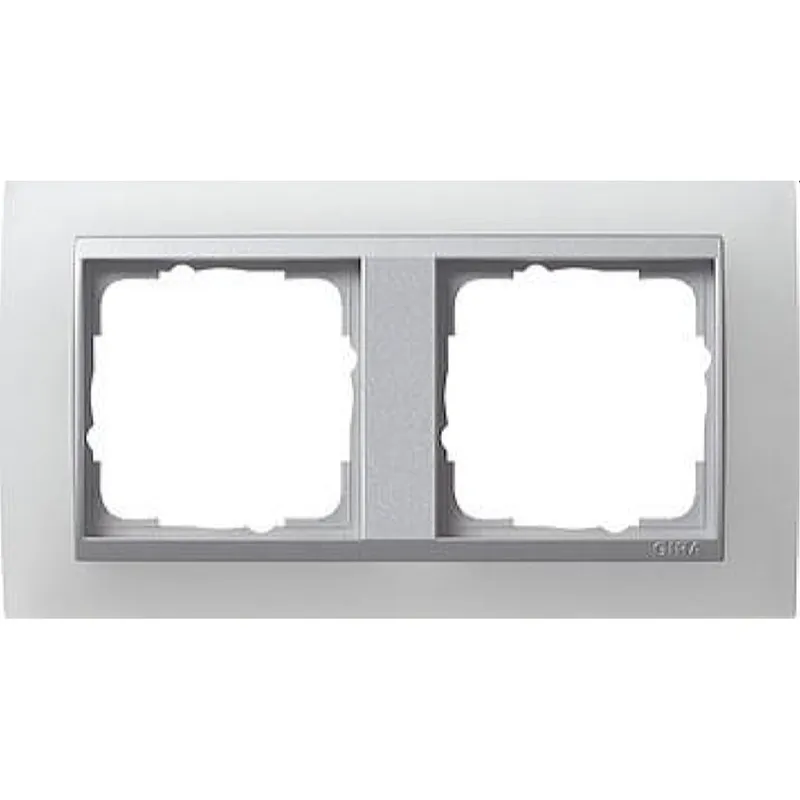 Gira Rahmen 021250 2fach + ZR Alu Event Opak weiss