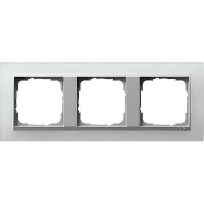 Gira Rahmen 021350 3fach + ZR Alu Event Opak weiss