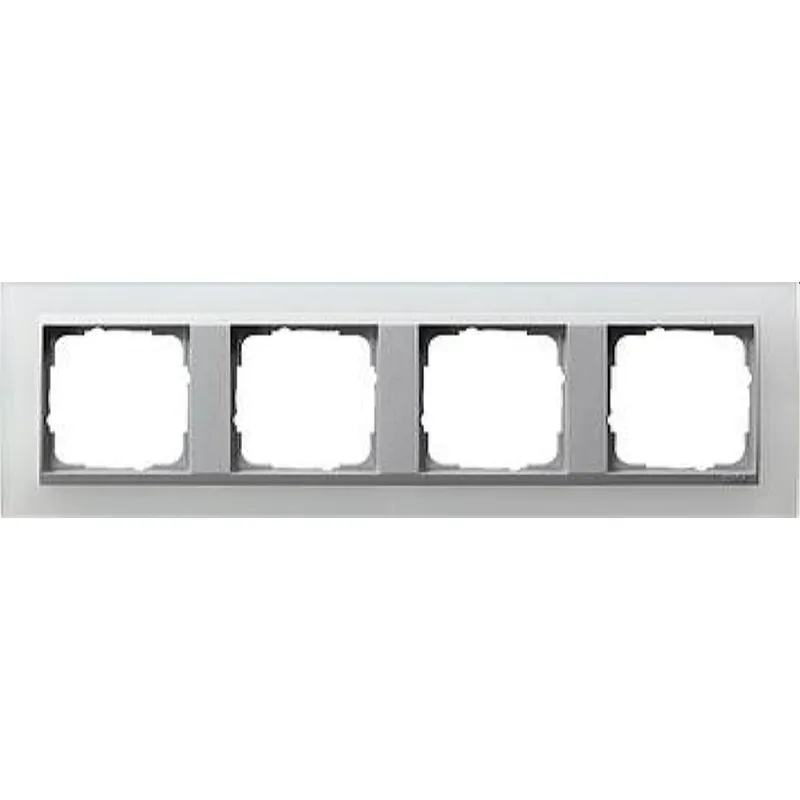 Gira Rahmen 021450 4fach + ZR Alu Event Opak weiss