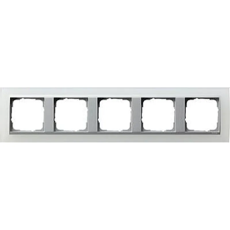 Gira Rahmen 021550 5fach + ZR Alu Event Opak weiss