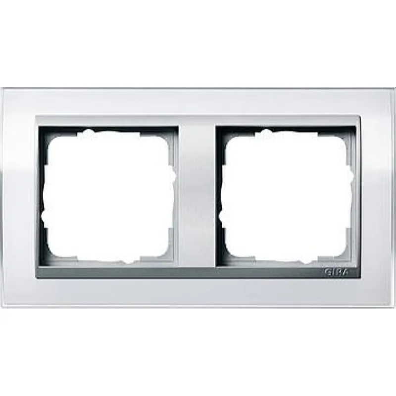 Gira Rahmen 0212726 2fach + ZR Alu Event Klar weiss