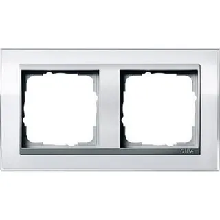 Gira Rahmen 0212726 2fach + ZR Alu Event Klar weiss