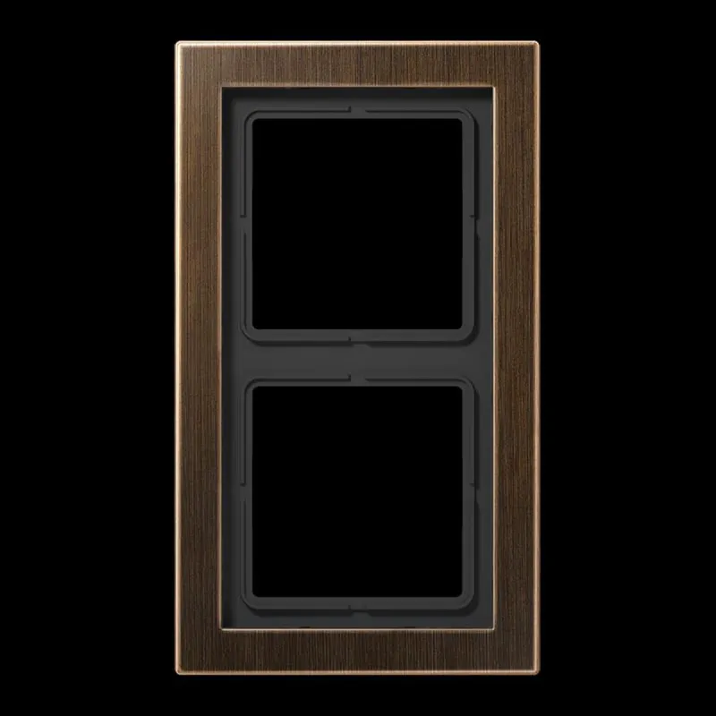 Jung Rahmen 2fach, Messing, LS-DESIGN, Messing antik MED2982AT