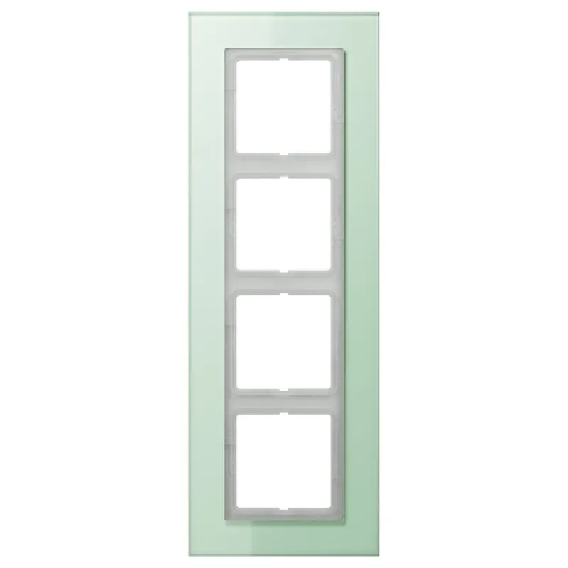 Jung Glasrahmen 4fach, Glas, LS PLUS, mattweiß LSP984GLAS