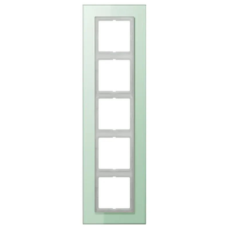 Jung Glasrahmen 5fach, Glas, LS PLUS, mattweiß LSP985GLAS