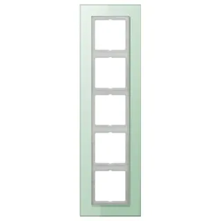 Jung Glasrahmen 5fach, Glas, LS PLUS, mattweiß LSP985GLAS