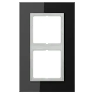 Jung Glasrahmen 2fach, Glas, LS PLUS, schwarz LSP982GLSW
