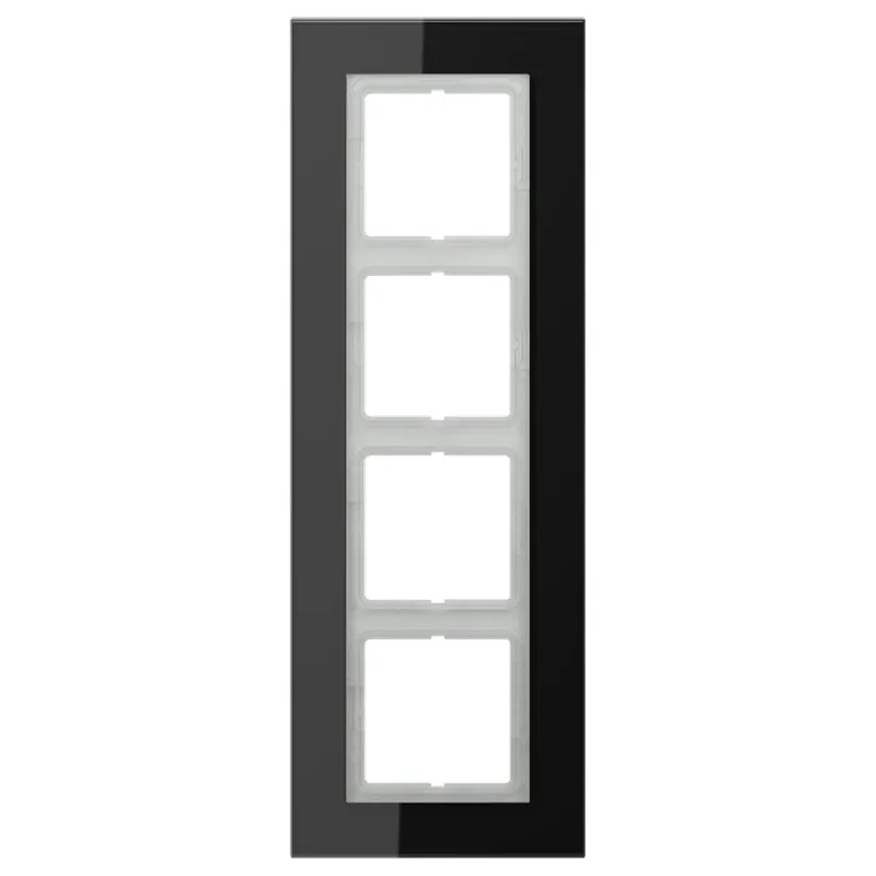 Jung Glasrahmen 4fach, Glas, LS PLUS, schwarz LSP984GLSW