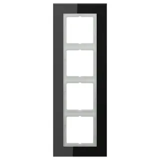 Jung Glasrahmen 4fach, Glas, LS PLUS, schwarz LSP984GLSW