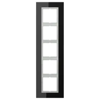 Jung Glasrahmen 5fach, Glas, LS PLUS, schwarz LSP985GLSW