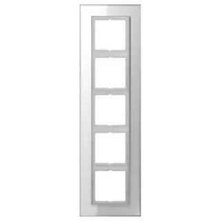 Jung Glasrahmen 5fach, Glas, LS PLUS, alpinweiß LSP985GLWW