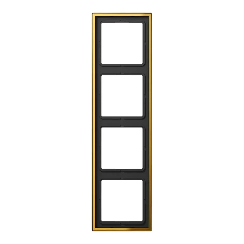 Jung Rahmen 4fach, Metall goldfarben PVD-beschichtet, LS 990, goldfarben GO2984