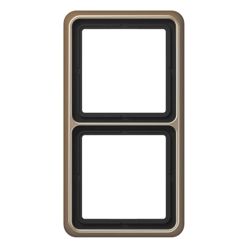 Jung Rahmen 2fach, Aluminium eloxiert, CD 500, gold-bronze CD582GB