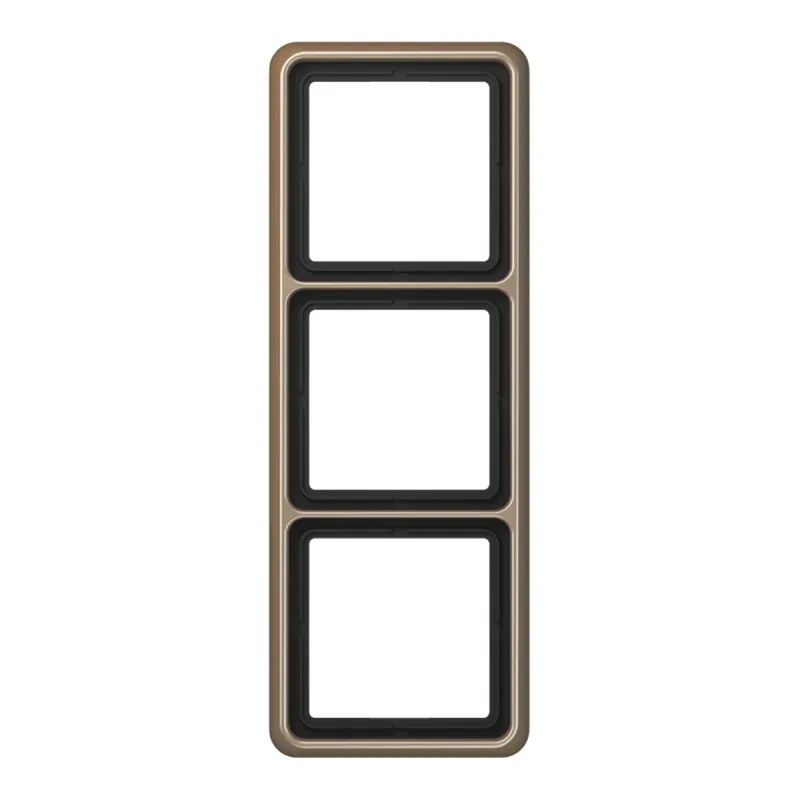 Jung Rahmen 3fach, Aluminium eloxiert, CD 500, gold-bronze CD583GB