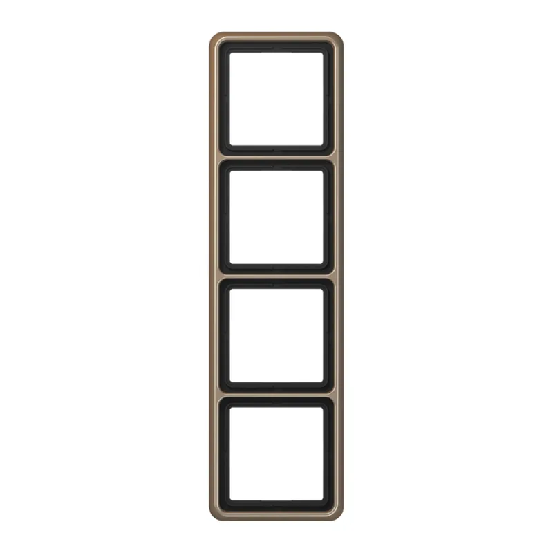 Jung Rahmen 4fach, Aluminium eloxiert, CD 500, gold-bronze CD584GB