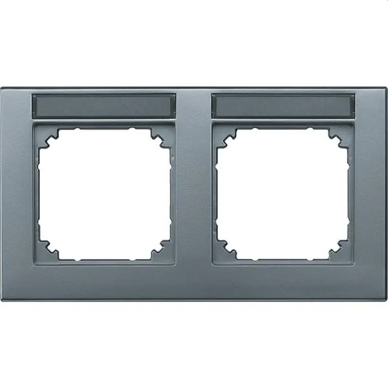 Merten Rahmen 472260 2fach waagerecht aluminium M-PLAN