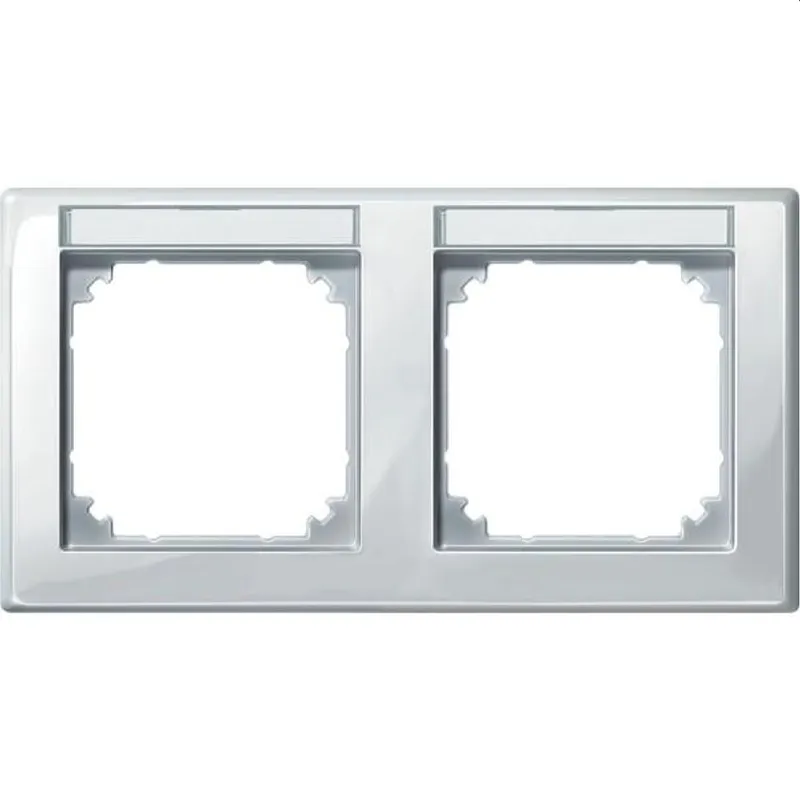 Merten Rahmen 471219 2fach waager. polarweiss glaenz.