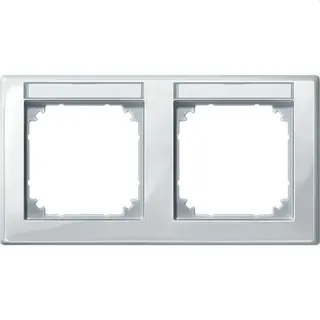 Merten Rahmen 471219 2fach waager. polarweiss glaenz.