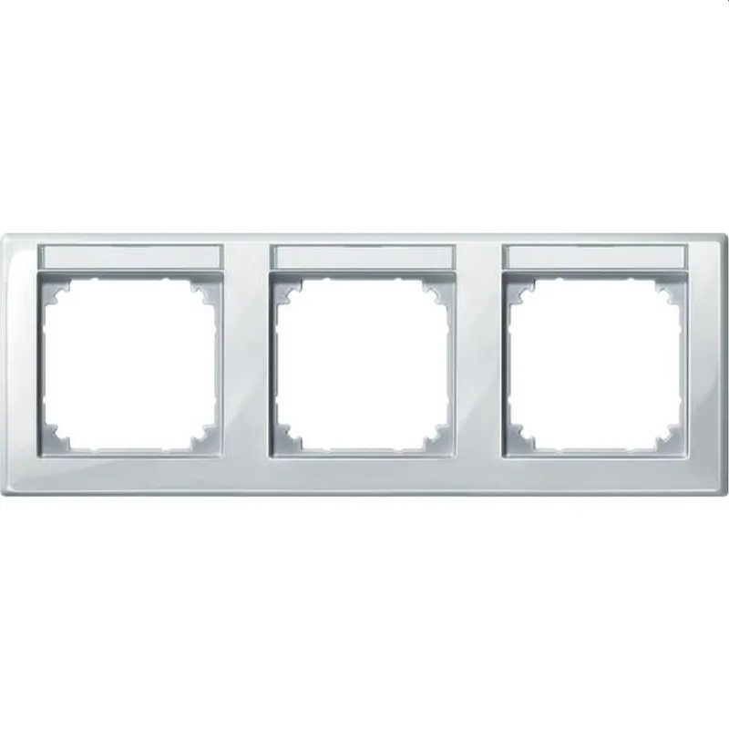 Merten Rahmen 471319 3fach waager. polarweiss glaenz.