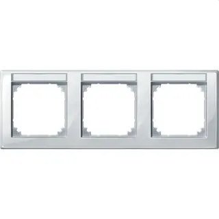 Merten Rahmen 471319 3fach waager. polarweiss glaenz.