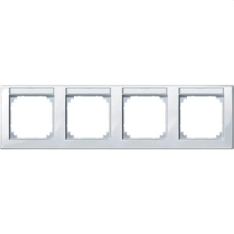 Merten Rahmen 471425 4fach waager. aktivweiss glaenz.